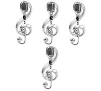 Badge Singers Music Note Scarf Lapel Suit Guitar Musical Instrument Brooch Women Bag Pin Alloy Silver