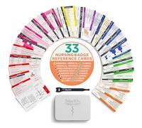 BadgeGuru - Tarjetas de Referencia de enfermería - 33 Tarjetas de Insignia de Enfermera de Doble Cara - 66 Hojas de Trucos, artículos Esenciales para la Escuela de enfermería, Estudiantes de