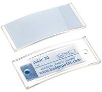 badgepoint polar30 - Juego de 20 etiquetas magnéticas, incluye 5 hojas de impresión A4 para 90 tarjetas de nombre, 70 x 30 mm, autoetiquetable, autoadhesivas, para ropa, con nombre