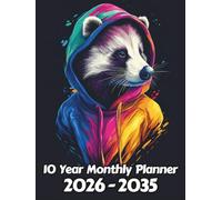 Badger 10 Year Monthly Planner: Large 120 Month Sunday to Saturday Calendar | Gift For People Who Love Forest Animals, Countryside Lovers | Ideal for ... and Busy Individuals | 8.5 x 11 Inches | v4