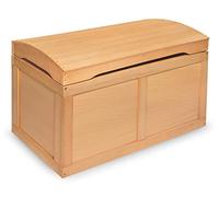 Badger Basket Baúl de juguetes con parte superior de barril de madera dura, almacenamiento de madera natural, bisagras de seguridad y construcción resistente