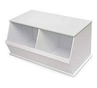 Badger Basket Company Two Bin Storage Cubby, White