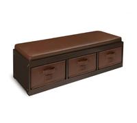 Badger Basket Kid's Storage Bench with Cushion and Three Bins espresso Talla:talla única