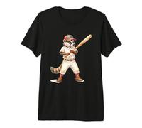 Badger Béisbol Jugador Acuarela Arte Bateo Bateador Camiseta Premium