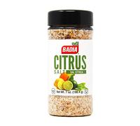 Badia Sal de cítricos, 200 ml, mezcla picante de sal marina con limón y naranja, perfecta para mariscos, verduras a la parrilla, aves y cócteles