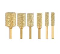 BADIKA Cabezal de rectificado Cabezal de Fresa de Diamante Soldado al vacío con vástago Redondo de 6 mm, Lima Rotatoria for Piedra, Hierro Fundido Gris, Hierro dúctil, Grabado de Acero(25mm)