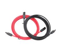 BADIKA Conectores macho y hembra con cables 1 par de Cables de extensión de Panel Solar rojo y negro con conector en dos extremos 14/12/10AWG con macho y hembra for sistemas fotovoltaicos(1M,10 AWG)