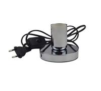 BADIKA Portalámparas Luz nocturna con Cable de 1,6 M, cabezal de lámpara en línea E27, enchufes de lámpara de mesa, lámpara decorativa(Sliver-E+U Plugs)