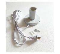 BADIKA Portalámparas Luz nocturna con Cable de 1,6 M, cabezal de lámpara en línea E27, enchufes de lámpara de mesa, lámpara decorativa(White-U+S Plugs)