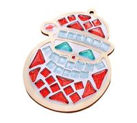 Badiman Kit de Posavasos Hecho a Mano Artesanía de Vidrio Set de Bricolaje Adorno Festivo con de Colores Y Base de Madera Adecuado para Niños Y Tall, Papá Noel