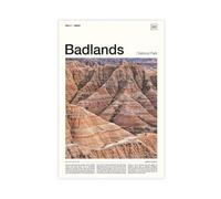 Badlands National Park - Póster de lona de viaje, decoración de dormitorio, paisaje, oficina, habitación, regalo, 60 x 90 cm