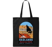 Badlands National Park South Dakota USA - Bolsa de algodón ecológico natural, color negro, Black, Talla única