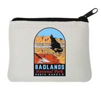 Badlands National Park South Dakota USA - Monedero de neopreno (10 x 11 cm), color blanco, White, Talla única
