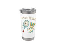 Bádminton Amor Retro Vintage It's A Match Vaso térmico de acero inoxidable de doble pared