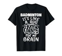 Bádminton como Un Abrazo para Mi Cerebro Divertido Jugador De Bádminton Camiseta gráfica económica, Hombre, Negro, M