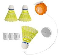 Bádminton De Entrenamiento Individual, Bádminton Rebound Trainer, Entrenador de Rebote de Shuttlecock, Incluye 3 shuttlecocks, diseño telescópico con cuerda, ganchos sin huellas, para parques,balcones