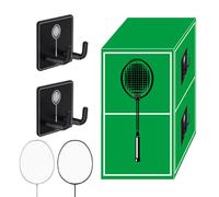 Badminton Racket Wall Hook Rack - Monte Organizador de suspensión de acero inoxidable, gimnasio de garaje | Almacenamiento pesado con raquetas de nieve, soporte de pared elegante, accesorios para rack
