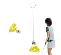 Badminton Rebound Trainer - Self-Training Singles Fitness Côach | Portable Suspension Practice Device with Adjustable Height, Elastic Cord Rebound, and Glowing Windproof Shuttlecocks
