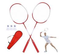 Badminton Set for Adults - Lightweight Alloy Racket Hardware, 5-26 LBS Precision Tension Strings, Portable Recreation Accessory | Durable Athletic Equipment For Yard Fitness Training Exercise Item