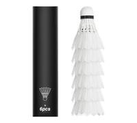 Badminton Shuttlecocks - 6 Pieces Training Shuttlecock Balls, Durable Duck Feathers Shuttlecocks for Practice and Play | Suitable for Indoor, Outdoor, Backyard, Competition Court, School, Fitness Trai