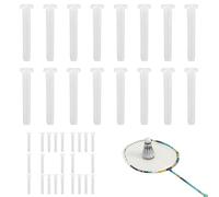 Badminton String Protector - Nylon 100pcs Racquet Grommets 2.1-2.6mm | Racquet Stringing Tools with Single Hole Double Hole Mixed Set for Repair Maintenance | Transparent White String Replacement