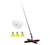 Bádminton Trainer - Automatic Rebound Device | Height Adjustable Pole | Retractable 65-330 cm, base de agua, fibra de vidrio, equipo portátil Solo Practice for Home & Backyard