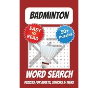Badminton Word Search Puzzle Book: Word Searches with Easy to Read Print about Badminton | 6x9 inches, 110 pages | 50+ Puzzles