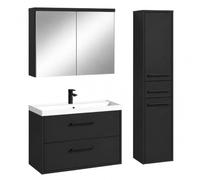 Badplaats Florence - Juego de muebles de baño (80 x 40 cm), color negro mate