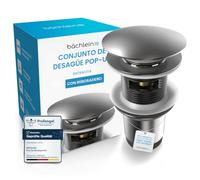 Bächlein Desagüe universal con rebosadero (antracita) - Válvula emergente para lavabo y lavabo - Válvula de desagüe de latón con instrucciones de instalación