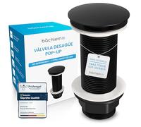 Bächlein Desagüe universal extralargo sin rebosadero (negro mate), válvula emergente para lavabos