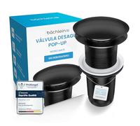 Bächlein Desagüe Universal sin Rebosadero para Lavabo & Lavamanos - Válvula Pop Up Automática Dorada - Incl. 3 Juntas para Todo Tipo de Lavabos, Válvula de Desagüe - Instalación con Instrucciones