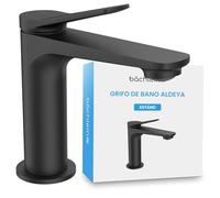 Bächlein Grifo de baño Aldeya en diseño moderno, monomando con cartucho de cerámica duradero y kit de montaje, grifo de baño negro mate