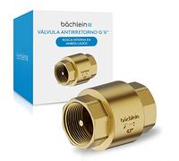 Bächlein Válvula Antirretorno Universal - Válvula Antirretorno de Latón con Rosca Hembra G 3/4 Pulgadas en Ambos Lados - Inoxidable y Estanca Para un Sistema de Agua Potable Seguro