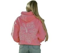 BaeKnyin Pink Palm Puff Suéter Y2K Estampado de Flores para Mujeres-Rose-S1