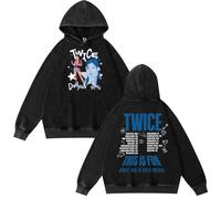 BaeKnyin Sudadera Twice Jeongyeon, Merch Gira This Is For, Sudadera Oversized Lavada Vintage-Black9-2XL1