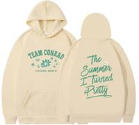 BaeKnyin Team Conrad Cousins Beach The Summer I Tunred Pretty Sudadera con Capucha de Estampado Y2K de otoño-Khaki-S1