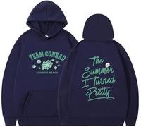 BaeKnyin Team Conrad Cousins Beach The Summer I Tunred Pretty Sudadera con Capucha de Estampado Y2K de otoño-Deepblue-M1