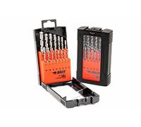 BAER Juego de brocas para piedra de 15 piezas de 3 a 10 mm de diámetro, brocas para hormigón con punta de carburo 89 HRC y acero al carbono ISO 5468, juego de brocas de precisión para hormigón, piedra