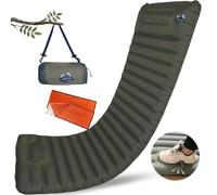 BÄRBERG Colchón de aire autoinflable con bomba de pie y cojín suave. Colchoneta autoinflable, ultraligera, compacta y moderna, ideal para camping, senderismo, exterior, festivales y piscina (verde