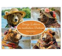 Bärige Noblesse im modischen Portrait. Eleganz und Klasse (Wandkalender 2026 DIN A2 quer), CALVENDO Monatskalender: Pelzige Models zeigen den Trend in der Wald- und Bergwelt