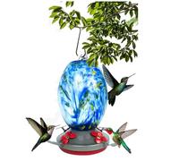 Baeroprki Comederos para Pájaros de Jardín para Colgar Al Aire Libre, Regalos para Pájaros para Mujeres, Comedero para Pájaros de Vidrio Soplado C