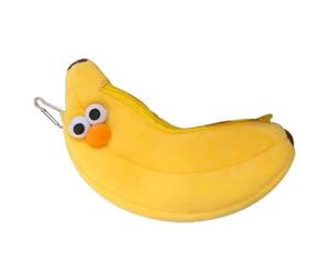 Baeroprki Creativos Novedad Cara Divertida SimulacióN Comida Fruta PláTano Amarillo Personaje Ropa de Peluche Suave Caja de LáPices A