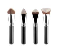 Baeroprki Paquete de 4 Brochas Multifuncionales para Base de Rostro Completo 3D 4D, Brocha de Maquillaje Multifacética, Brocha Correctora Líquida en Polvo