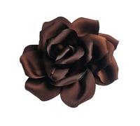 Baesics Broche de flores de color rosa chocolate efecto seda - Mujer 2 en 1 Pin & Clip para el pelo estilo vintage flor elegante boho chic accesorio para blazer vestido sombrero chaqueta boda fiesta