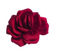 Baesics Broche de flores rosa rubí rojo seda - Mujer 2 en 1 Pin & Clip para el pelo estilo vintage flor elegante boho chic accesorio para blazer vestido sombrero chaqueta boda fiesta sesión de fotos