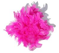 Baesics Broche grande de plumas para mujer, color rosa neón, XXL 2 en 1, clip para el pelo y pin con plumas auténticas, tocado para vestido, blazer, abrigo y como accesorio para el pelo para bodas y