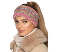 Baesics Cinta para la cabeza para hombre y mujer, color rosa degradado, cálidas y elásticas, unisex, con forro polar, acabado de alta calidad, talla única