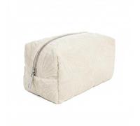 Baesics Neceser de maquillaje para mujer, 20 cm, a rayas, bolsa de maquillaje con cremallera para maquillaje e higiene, neceser para viaje, bolso y cesta, Blanco, concha
