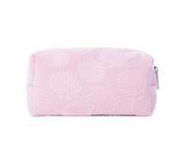Baesics Neceser de maquillaje para mujer, 20 cm, a rayas, bolsa de maquillaje con cremallera para maquillaje e higiene, neceser para viaje, bolso y cesta, rosa, concha
