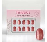 Baesics Softgel Press On Nails Dusty Rose Cat Eye Oval - Uñas postizas